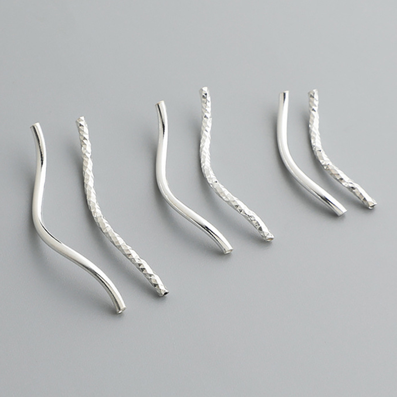 Embroidery Youtube - 2pcs/Lot 925 Sterling Silver Smooth/Embroidery Model