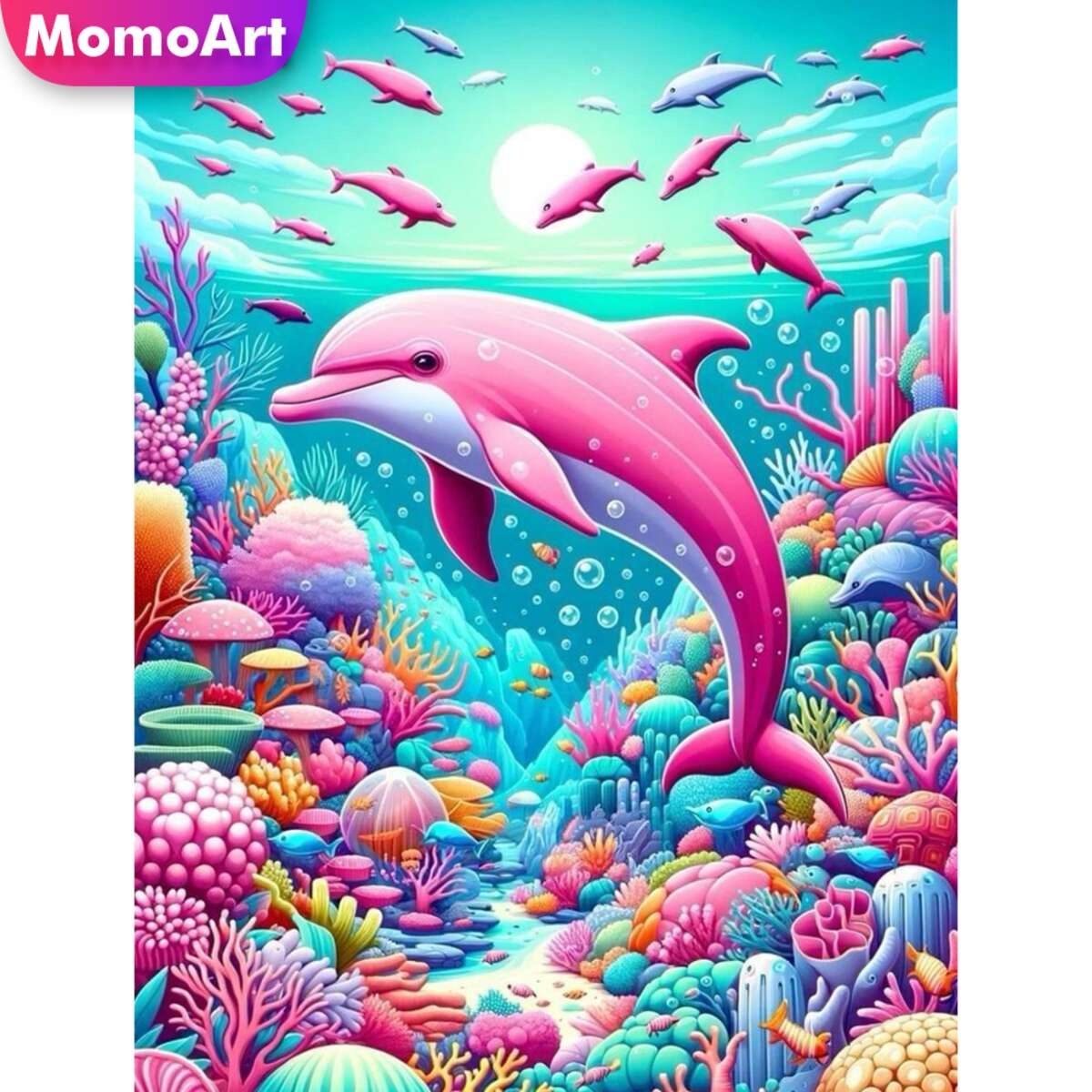 Embroidery Gift - Momoart Diamond Mosaic Dolphin Animal Needlework