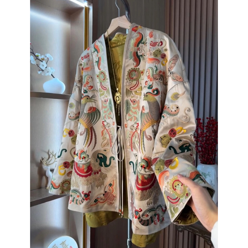 Embroidery Origin - New Chinese Style Kimono Cardigan Jacket
