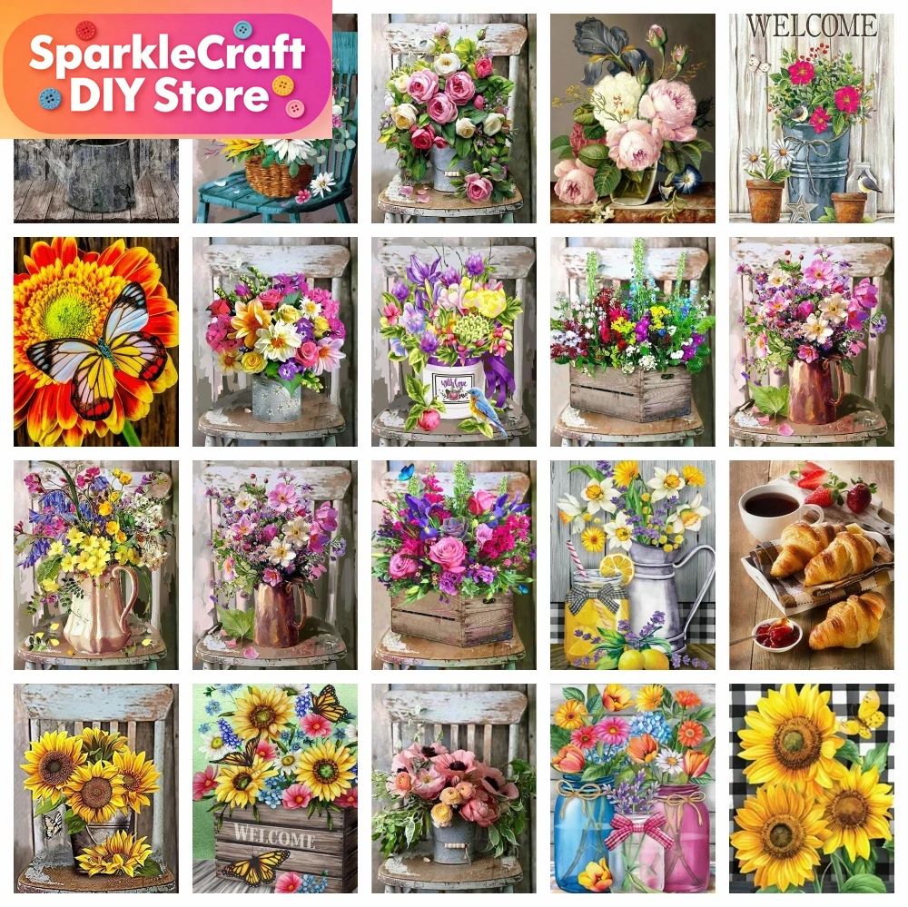 Embroidery Rose - 1pc frameless Diamond Painting Flower Rose