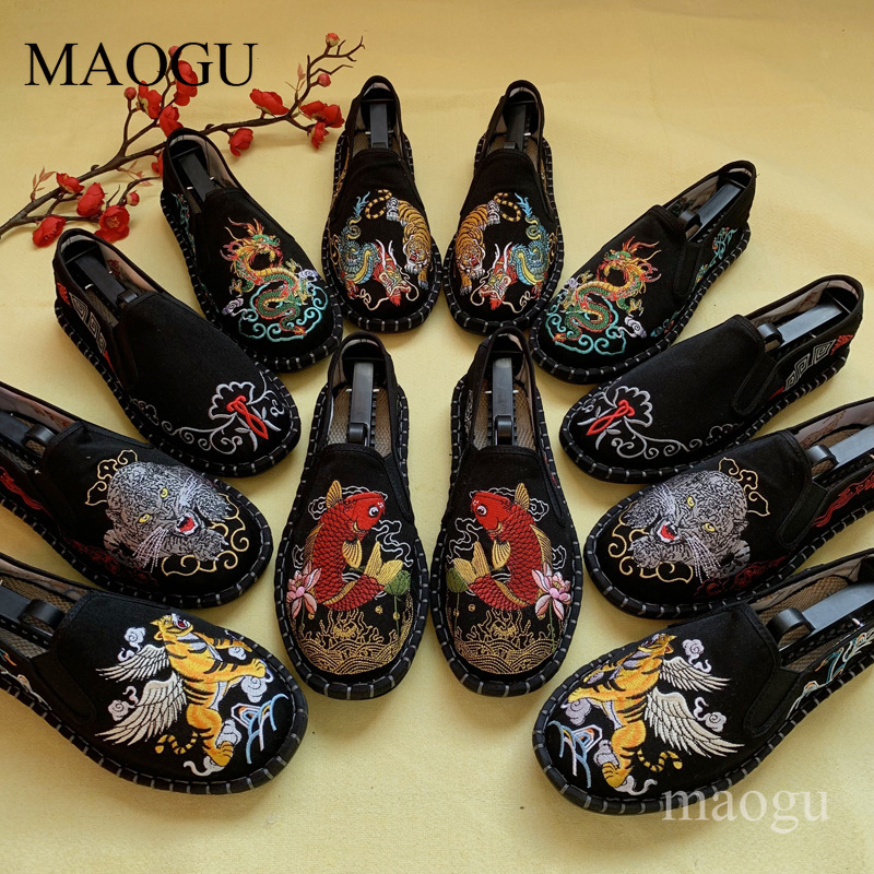 Embroidery Fabric - Unisex Chinese Style Embroidery Slip-On Shoes