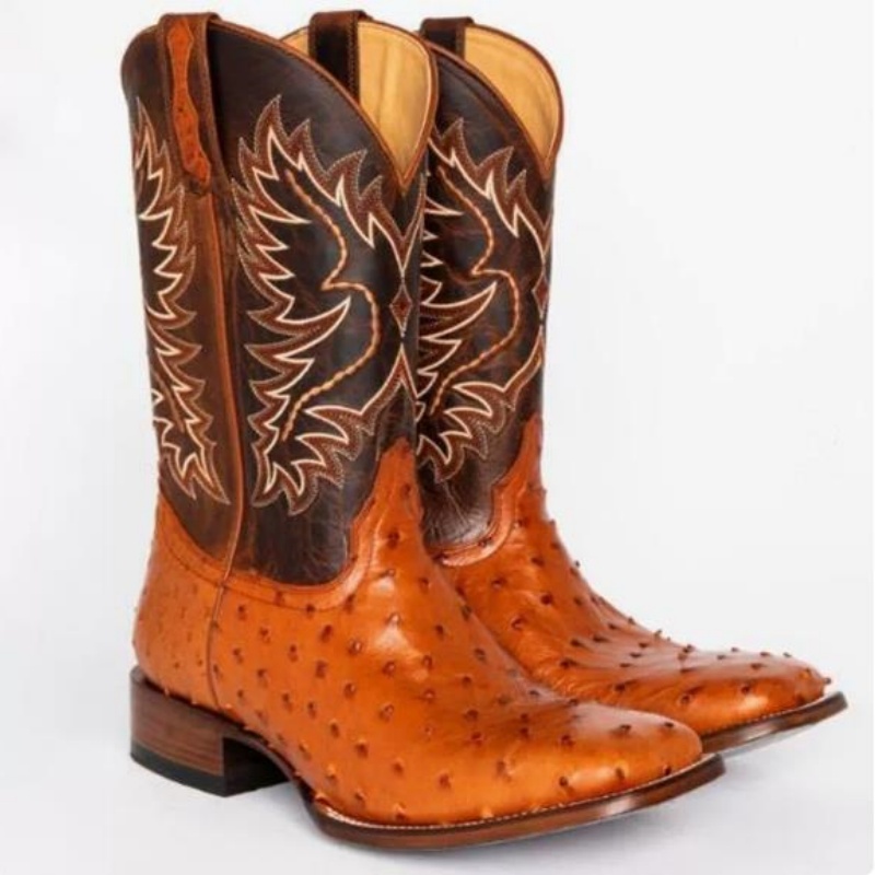 Embroidery Fabric - Men High Boots Embroidery Retro Handmade