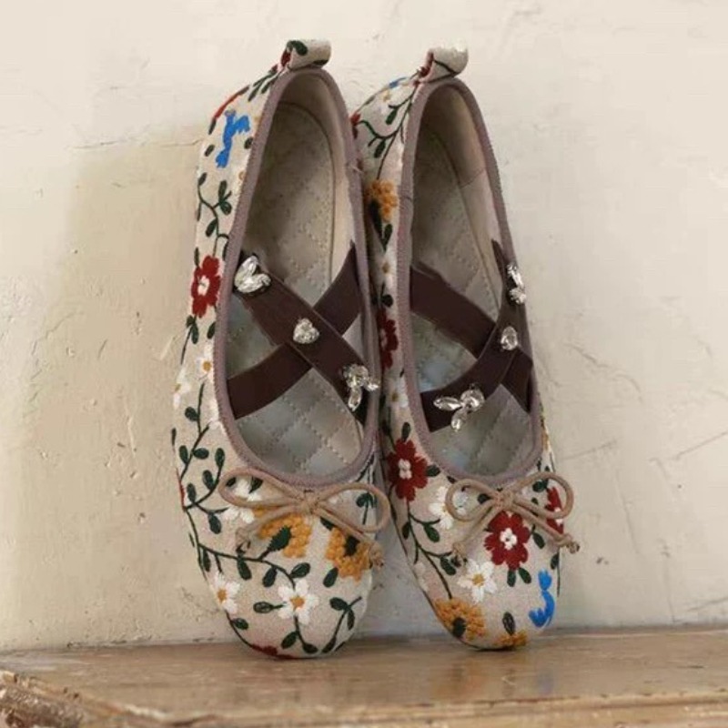 Embroidery Flower Ballet Flats - Embroidery Flower review and price