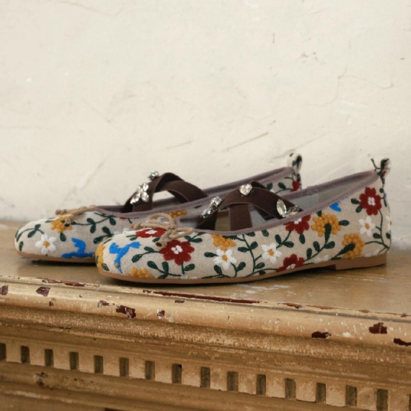 Embroidery Flower Ballet Flats - Embroidery Flower review and price