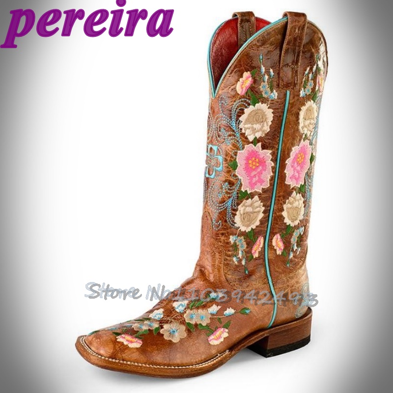 Embroidered Flower Boots Rose  - Embroidery Rose review and price