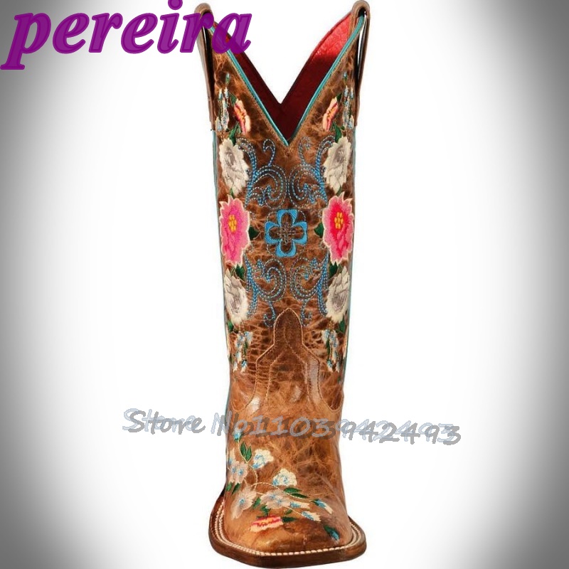 Embroidered Flower Boots Rose  - Embroidery Rose review and price