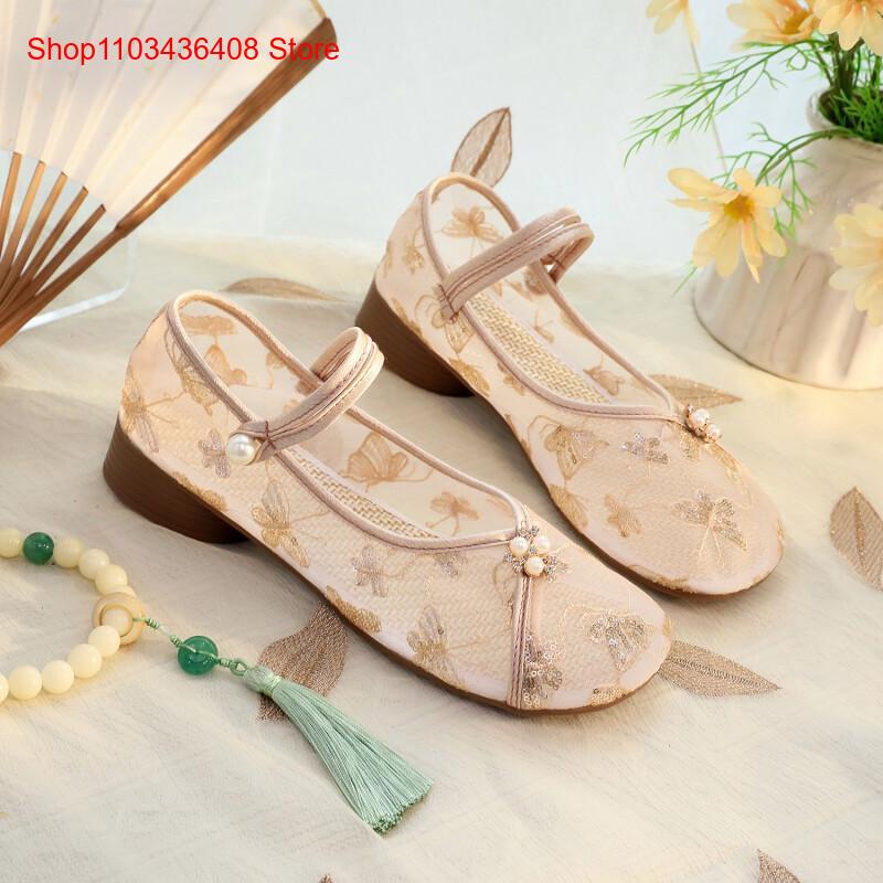 New Mesh Low Heels with Cheong - Embroidery Canvas review and price