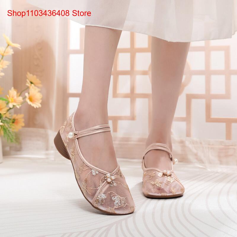 New Mesh Low Heels with Cheong - Embroidery Canvas review and price