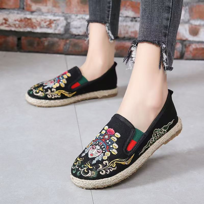 Women Flat Sole Embroidered Cl - Embroidery Fabric review and price
