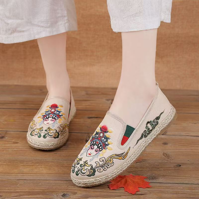 Women Flat Sole Embroidered Cl - Embroidery Fabric review and price