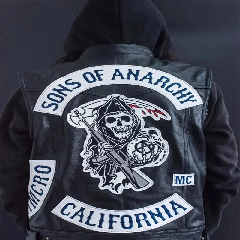 ABC123Leather Men Motorcycle C - Embroidery Youtube review and price