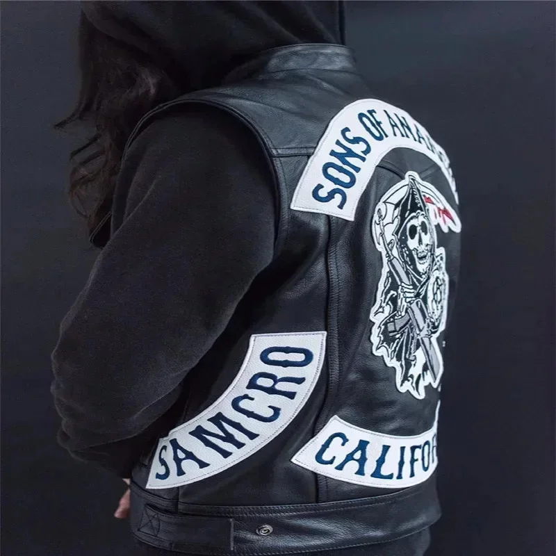 ABC123Leather Men Motorcycle C - Embroidery Youtube review and price