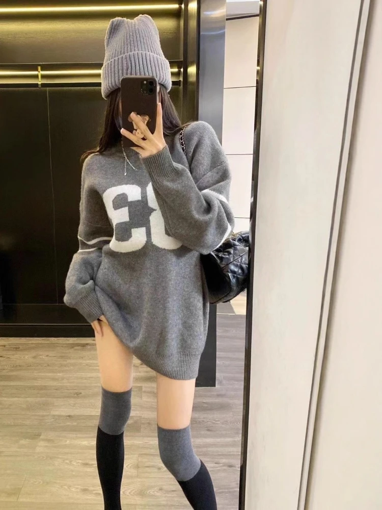 Y2K Vintage Knitted Sweater Wo - Embroidery Origin review and price