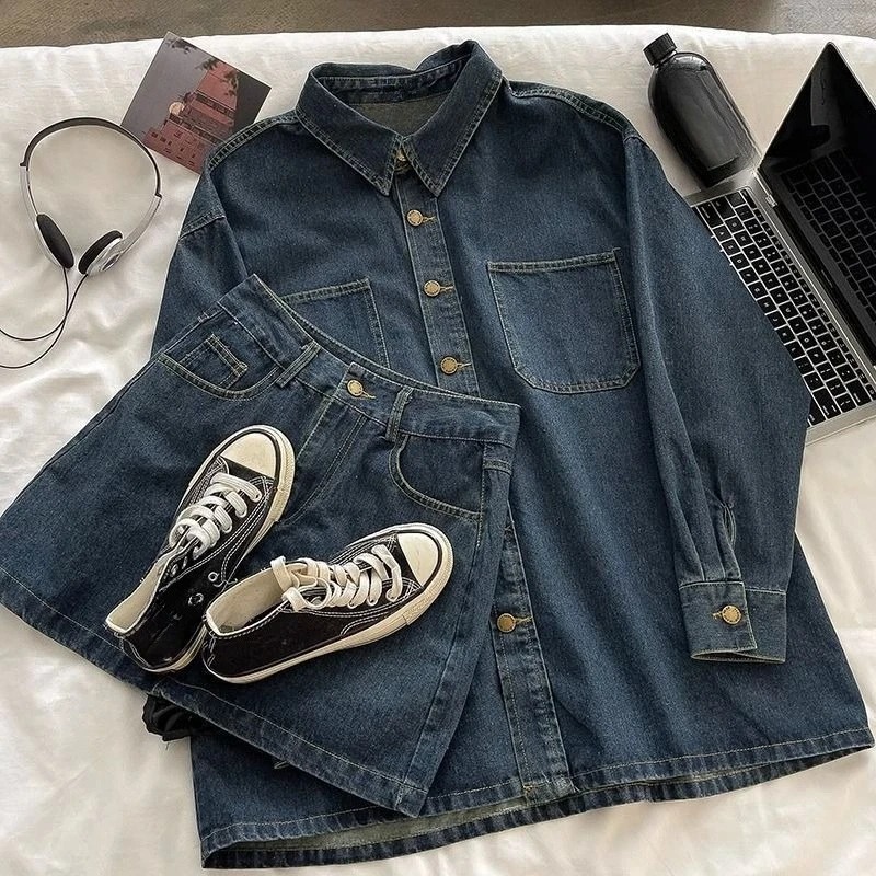 Y2K Denim Skirt Set: Vintage J - Embroidery Origin review and price