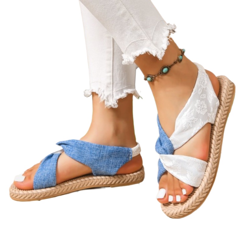 Summer Women Flat Sandals 2026 - Embroidery Canvas review and price