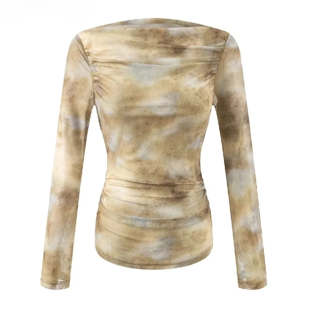 2025 Sexy Tie-Dye Print Ruched - Embroidery Origin review and price