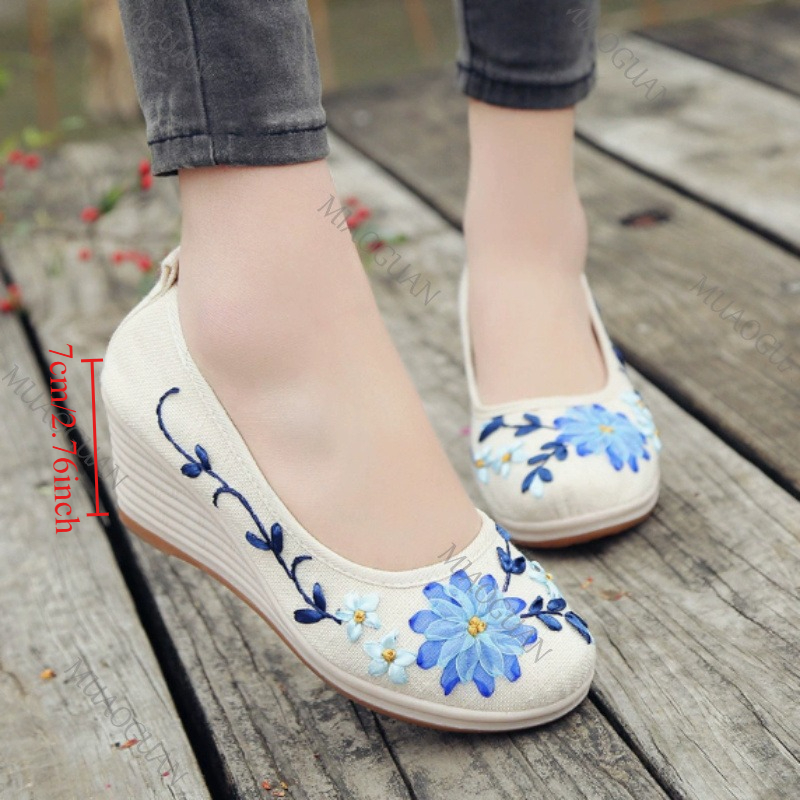 Embroidered Women Comfort Wedg - Embroidery Canvas review and price
