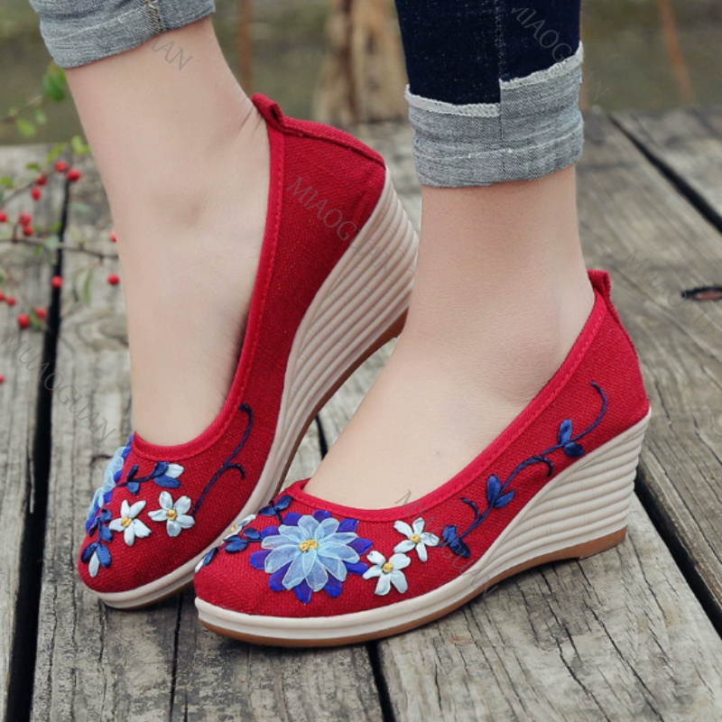 Embroidered Women Comfort Wedg - Embroidery Canvas review and price