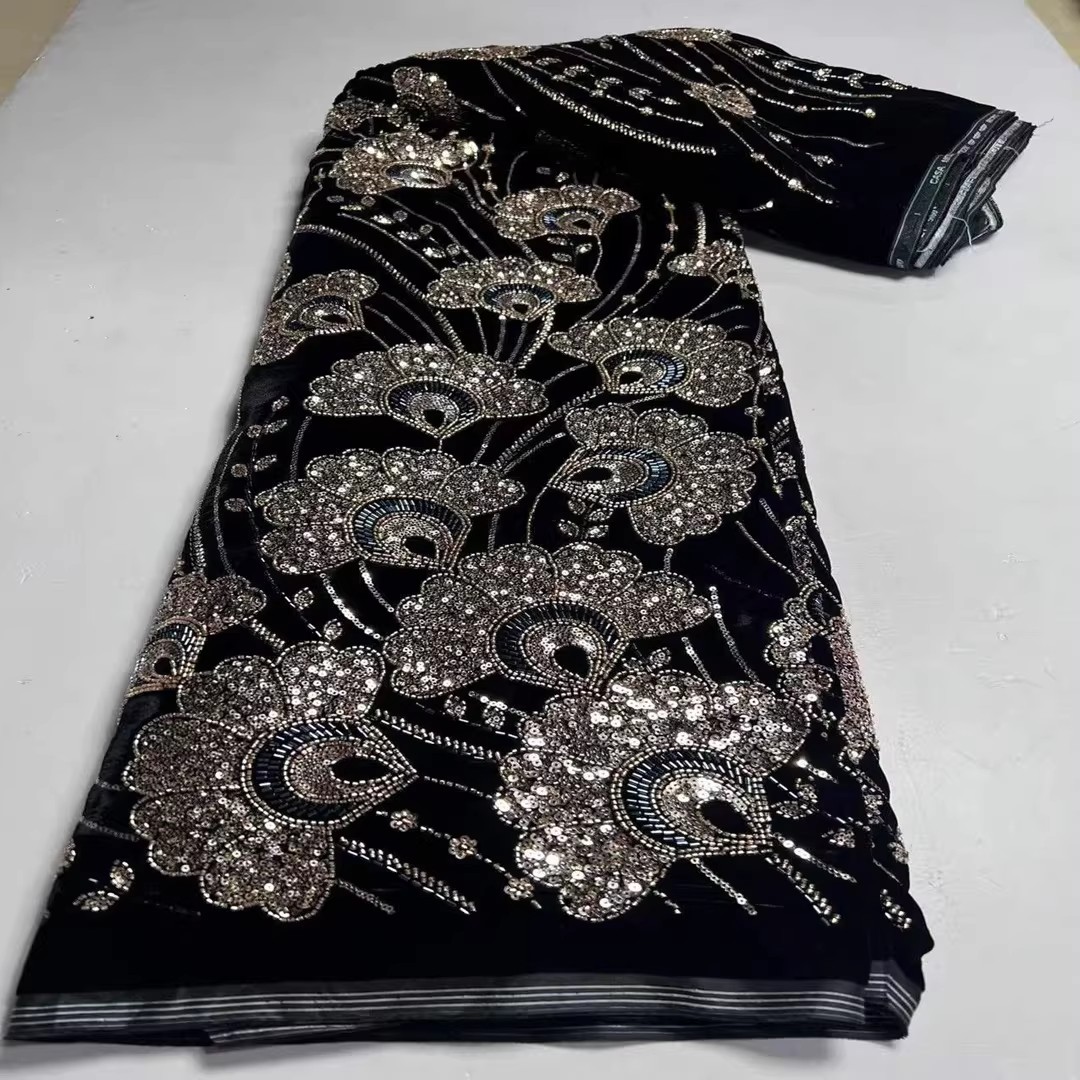 5yard New velvet tela Sequin b - Embroidery Youtube review and price