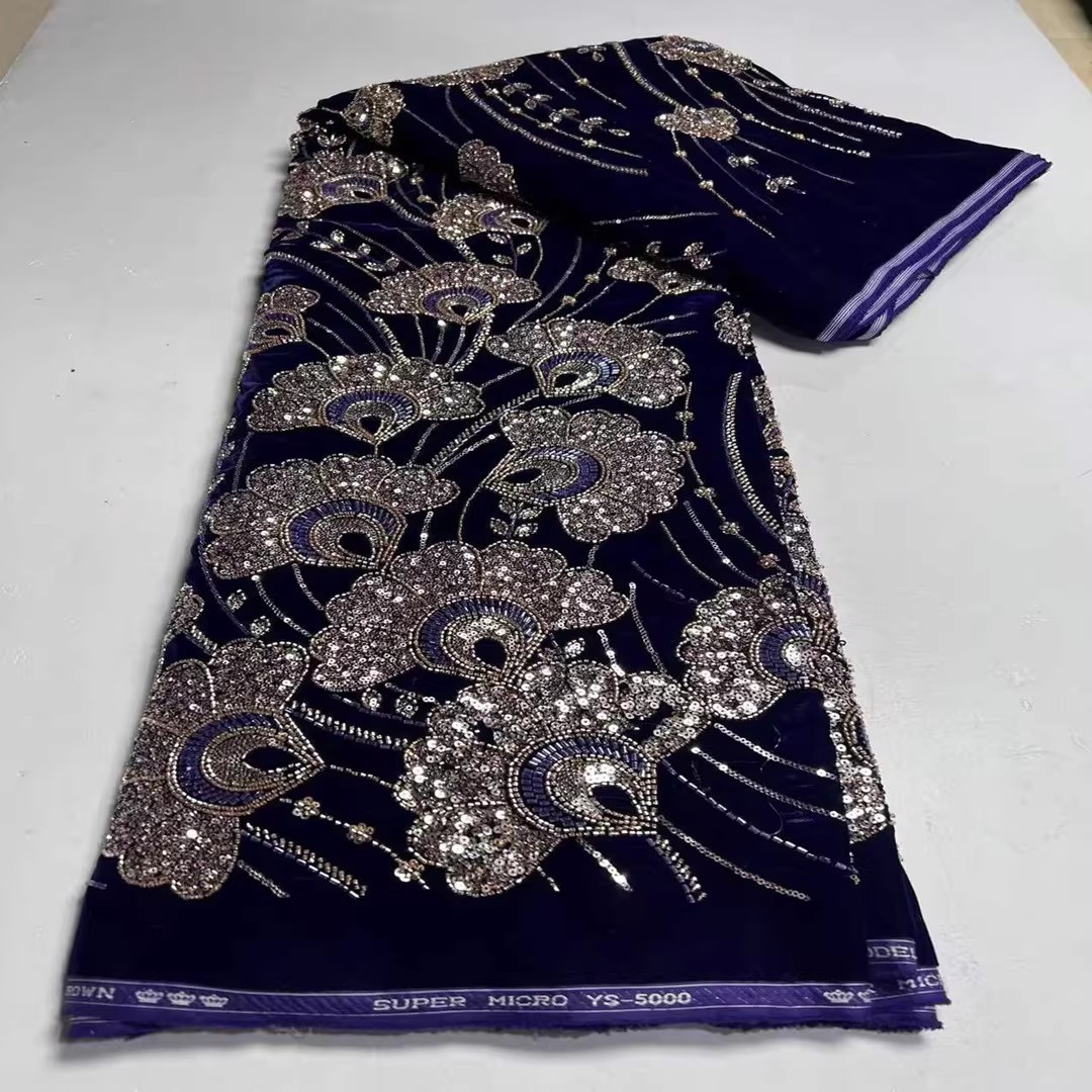 5yard New velvet tela Sequin b - Embroidery Youtube review and price