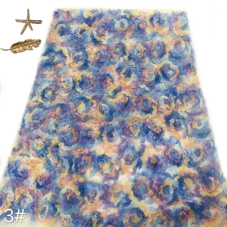 3d chiffon rose flower lace fa - Embroidery Rose review and price