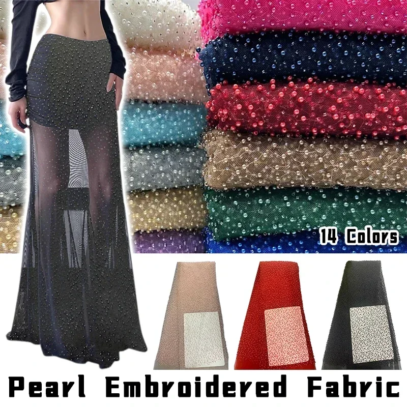 1yard Pearl Mesh Fabric Round  - Embroidery Youtube review and price