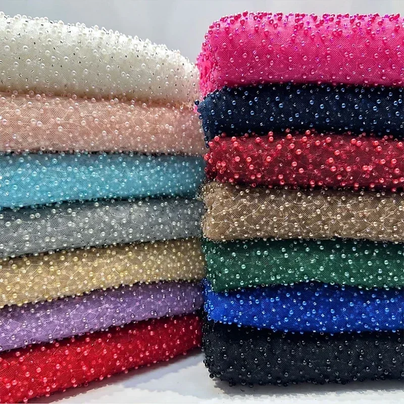 1yard Pearl Mesh Fabric Round  - Embroidery Youtube review and price