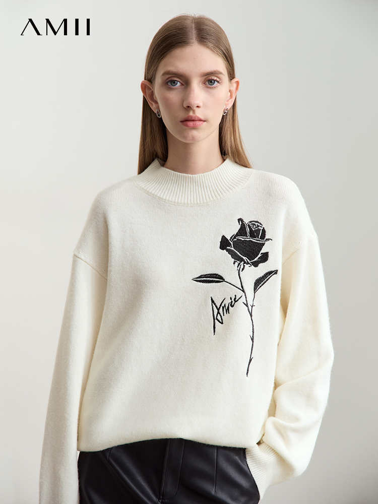 Amii Sweaters for Autumn Winte - Embroidery Rose review and price