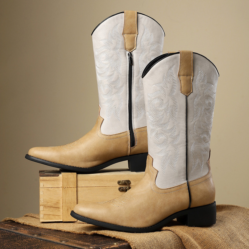 NEW Men High Boots Embroidery  - Embroidery Fabric review and price