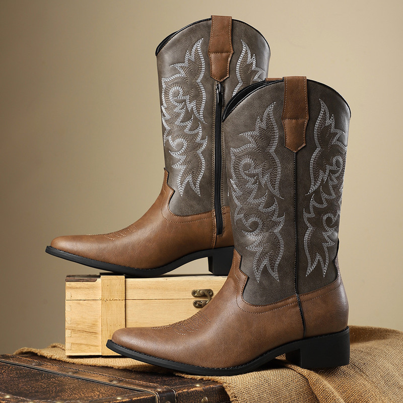NEW Men High Boots Embroidery  - Embroidery Fabric review and price
