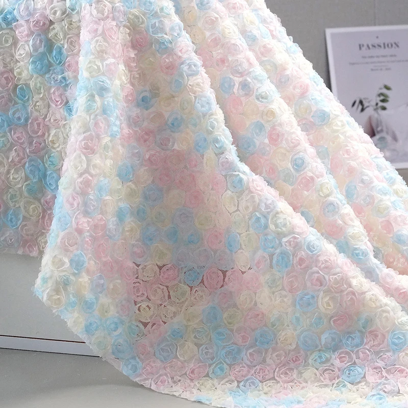 Colorful 3D Floral Embroidery  - Embroidery Rose review and price