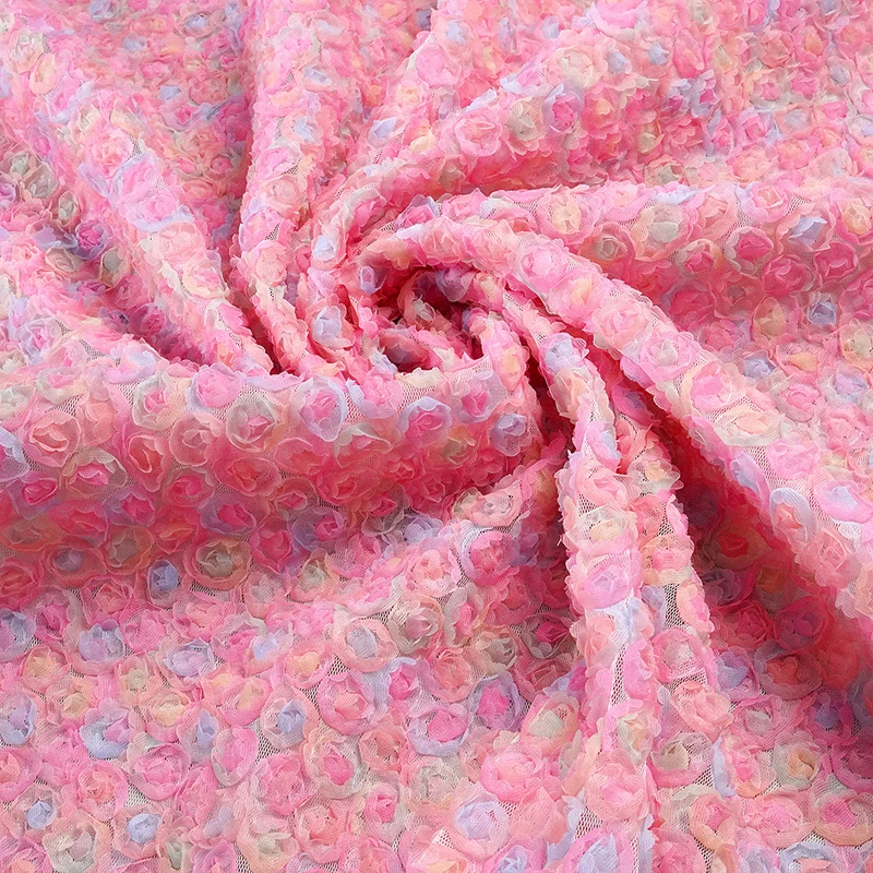 Colorful 3D Floral Embroidery  - Embroidery Rose review and price