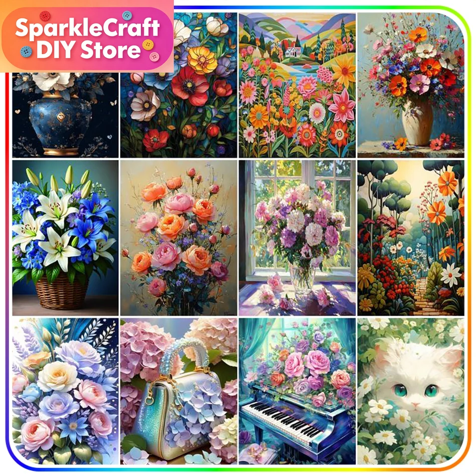 1pc frameless  Diamond Paintin - Embroidery Flower review and price
